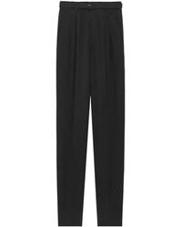 Saint Laurent - Belted Pleated Trousers - Lyst