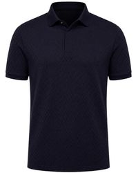 Emporio Armani - Diamond-Textured Polo Shirt - Lyst