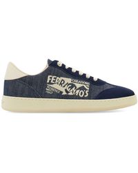 Ferragamo - Logo-print Low-top Sneakers - Lyst
