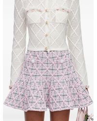 Self-Portrait - Check Knit Mini Skirt - Lyst
