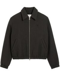 Ami Paris - Wool Ami De Coeur Zipped Jacket - Lyst