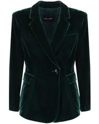 Giorgio Armani - Velvet Single-Breasted Blazer Jacket - Lyst