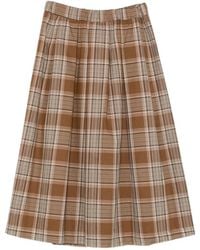 Pennyblack - Check-Pattern Pleated Midi Skirt - Lyst