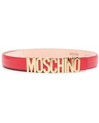 Moschino - Logo-buckle Leather Belt - Lyst