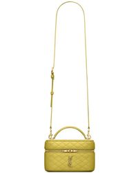 Saint Laurent - Mini Gaby Quilted-Pattern Logo-Detail Tote Bag - Lyst