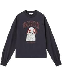 Ganni - Long-Sleeve Sweatshirt - Lyst