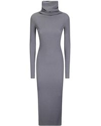 Rick Owens - Ribbed-Knit Long-Sleeve Maxi Dress - Lyst