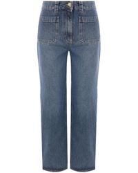 Elisabetta Franchi - Mid-Rise Cropped Jeans - Lyst