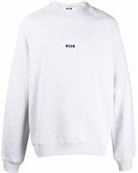 MSGM - Logo-Print Cotton Sweatshirt - Lyst