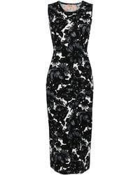 N°21 - Floral-Intarsia Cotton Maxi Dress - Lyst