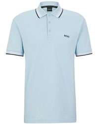 BOSS - Logo-embroidered Cotton Piqué Polo Shirt - Lyst