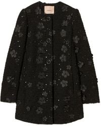 Twinset - Flower-Sequin Embellished Coat - Lyst