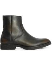 AllSaints - Side-Zip Leather Ankle Boots - Lyst