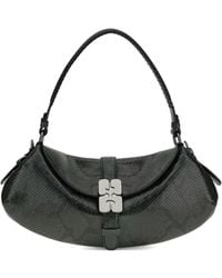 Ganni - B-Kat Snake-Effect Buckle Shoulder Bag - Lyst