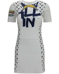 Marine Serre - Graphic-Print Moon-Panelled Mini Dress - Lyst
