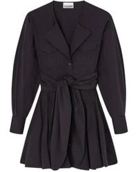 Ganni - Belted Shirt Dress - Lyst