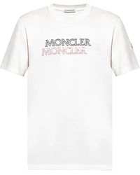 Moncler - Logo-Print Cotton T-Shirt - Lyst