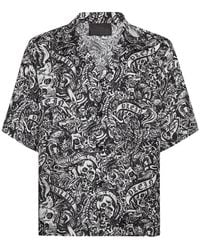 Philipp Plein - Tattoo Short-Sleeve Silk Shirt - Lyst