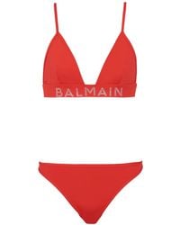 Balmain - Bikini Verfraaid Met Logo - Lyst