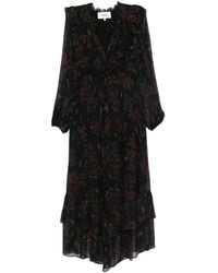 Ba&sh - Robe Mi-Longue Dova Volantée À Imprimé Floral - Lyst