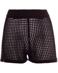 MC2 Saint Barth - Lurex-Detail Open-Knit Shorts - Lyst