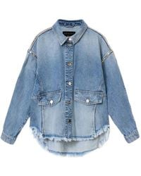 AllSaints - Studded-Embellished Oversized Shirt - Lyst