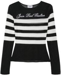 Jean Paul Gaultier - Gestreepte Trui Met Geborduurd Logo - Lyst