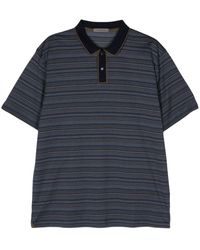 Corneliani - Striped Cotton Polo Shirt - Lyst