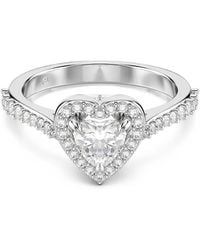 Swarovski - Una Angelic Heart-Cut Crystal-Embellished Ring - Lyst