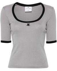 Courreges - Holistic Contrast Katoenen T-shirt - Lyst