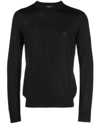 Versace - Embroidered Wool-blend Jumper - Lyst