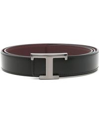 Tod's - T-buckle Reversible Leather Belt - Lyst