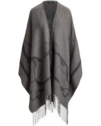 Ralph Lauren - Chain-Print Fringed Poncho - Lyst