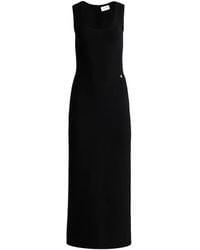 St. John - Scoop-Neck Logo Midi Dress - Lyst