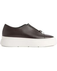 Giuseppe Zanotti - Mike Elastic Leather Zipper Slip-Ons - Lyst