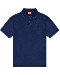 DIESEL - Topstitch Polo Shirt - Lyst