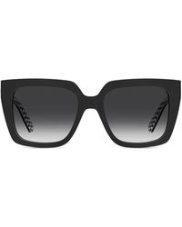 Love Moschino - Houndstooth-Print Square-Frame Sunglasses - Lyst