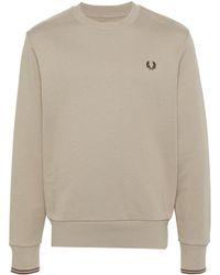 Fred Perry - Logo-embroidered Cotton Sweatshirt - Lyst