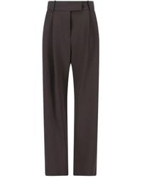 Giorgio Armani - High-Waisted Tailored Pants With Pleated Front - Lyst