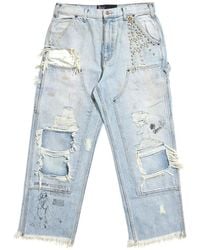 PALY - Ripped Studded Jeans - Lyst