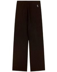 Sporty & Rich - Ribbed Logo-Embroidered Palazzo Pants - Lyst