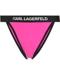 Karl Lagerfeld - Logo-Waistband Bikini Bottoms - Lyst