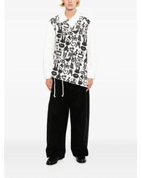 COMME DES GARÇON BLACK - Side-Button Printed Jacket - Lyst