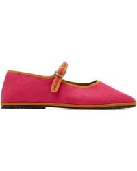 Capulet - Bambina Buckle-Strap Linen Ballet Flats - Lyst