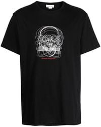 Alexander McQueen - T-shirt Met Doodskopprint - Lyst