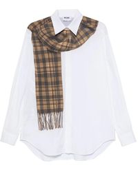Moschino - Check-Pattern Scarf-Print Shirt - Lyst