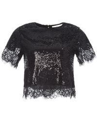 Monse - Sequin-Embellished Lace-Trim Top - Lyst
