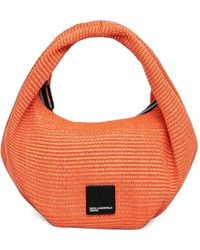 KARL LAGERFELD - Petit Cabas Tissé À Patch Logo - Lyst