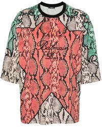 Balmain - Python-Print Organic Cotton T-Shirt - Lyst