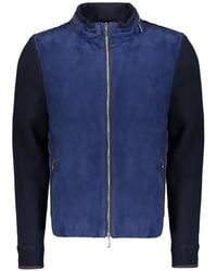Moorer - Suede-Panel Quilted Jacket - Lyst